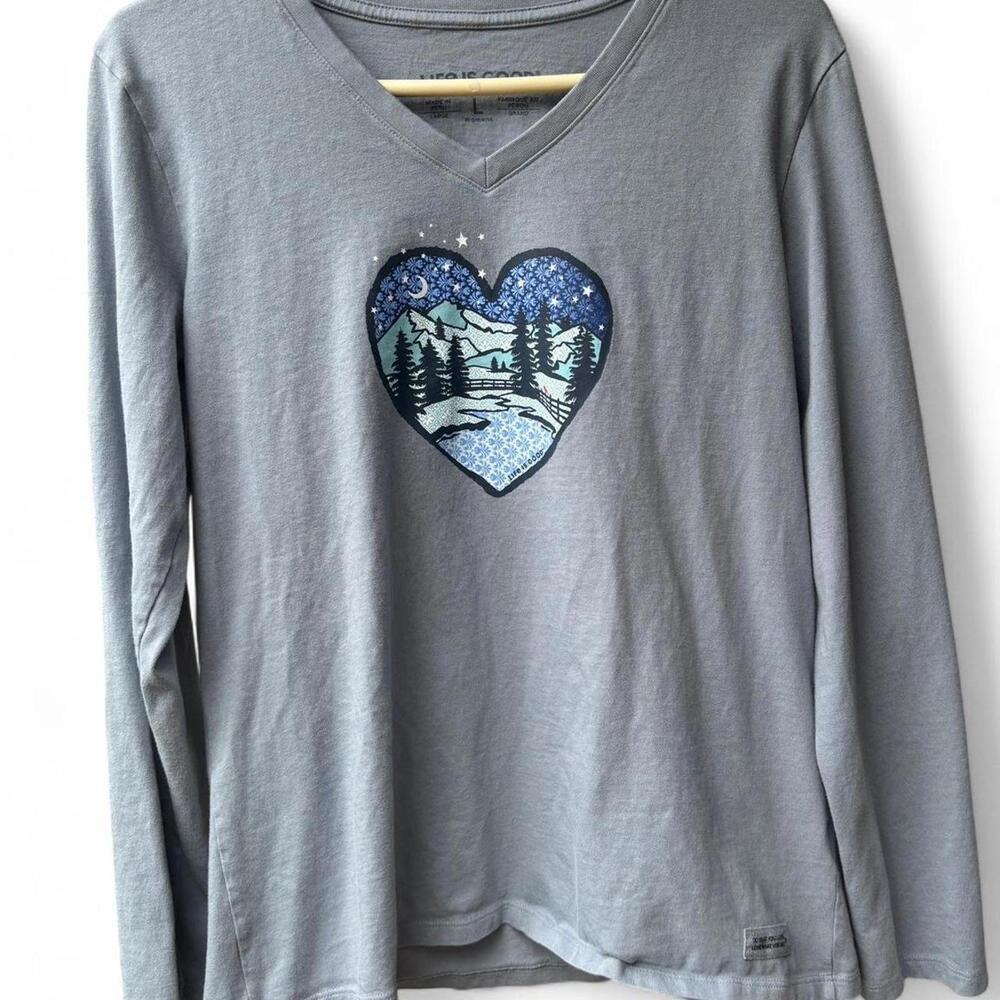 Life is Good Women's Grey long sleeve